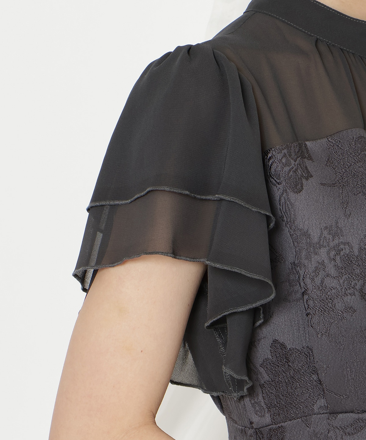 ジャガードタックフレアワンピース