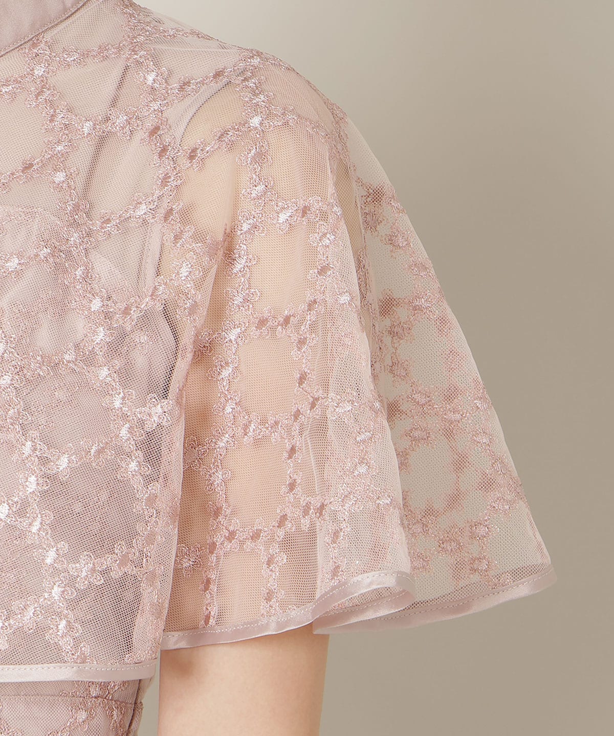 パイピングケープフレアワンピース