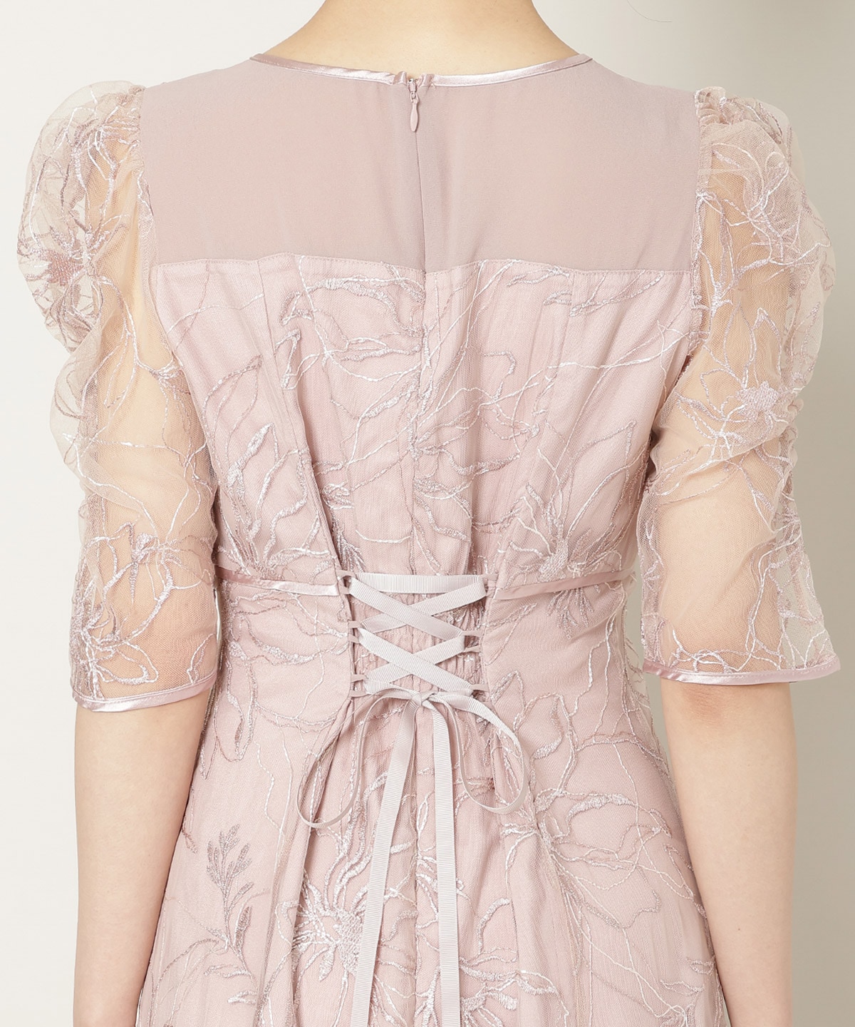 刺繍レースアシンメトリーマーメイドワンピース