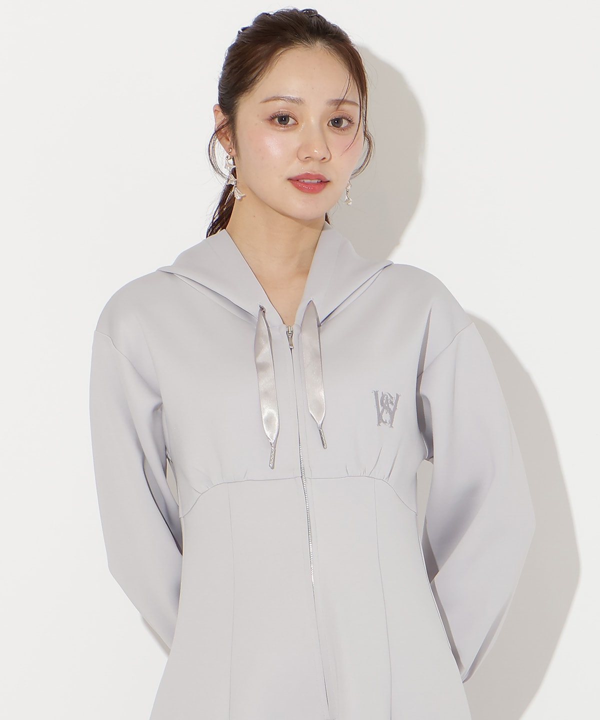 【2/27(fri)20時発売】ハイウエスト切替パーカーワンピース