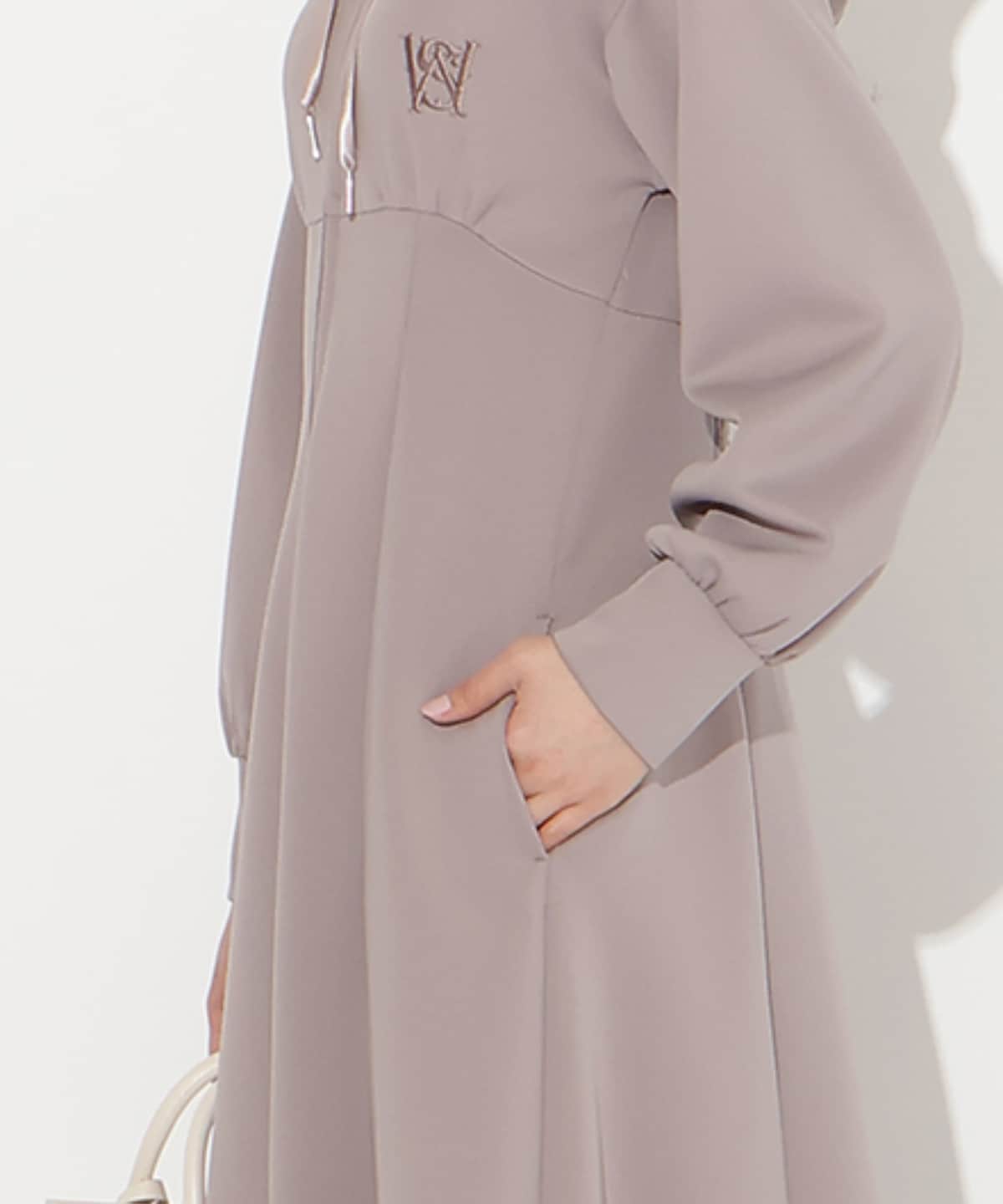 【2/27(fri)20時発売】ハイウエスト切替パーカーワンピース