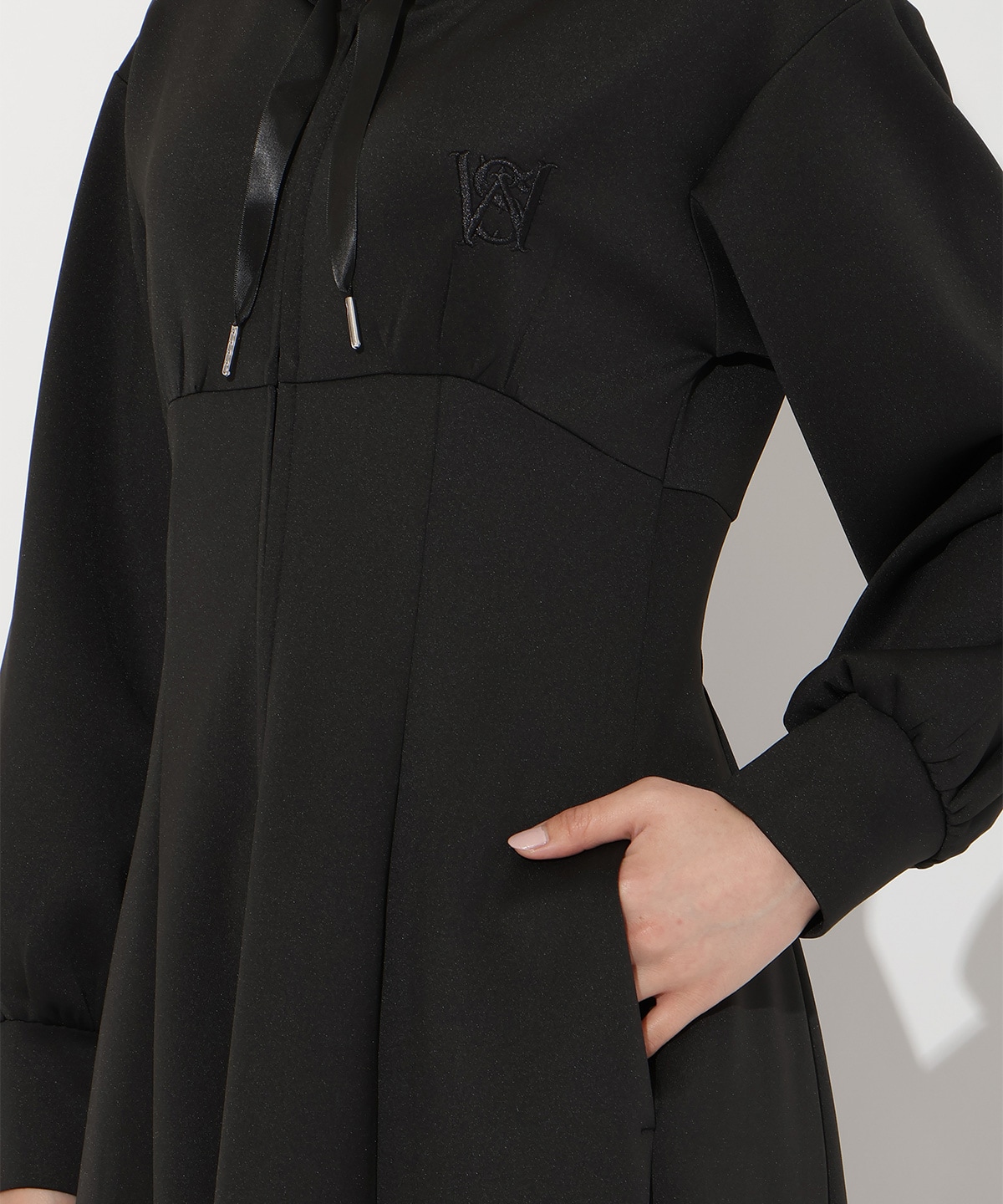 【2/27(fri)20時発売】ハイウエスト切替パーカーワンピース