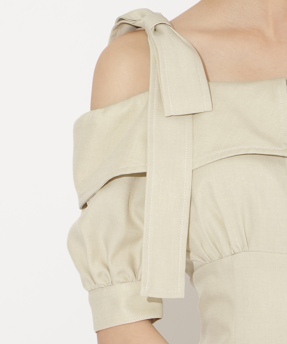 リボンオフショルワンピース