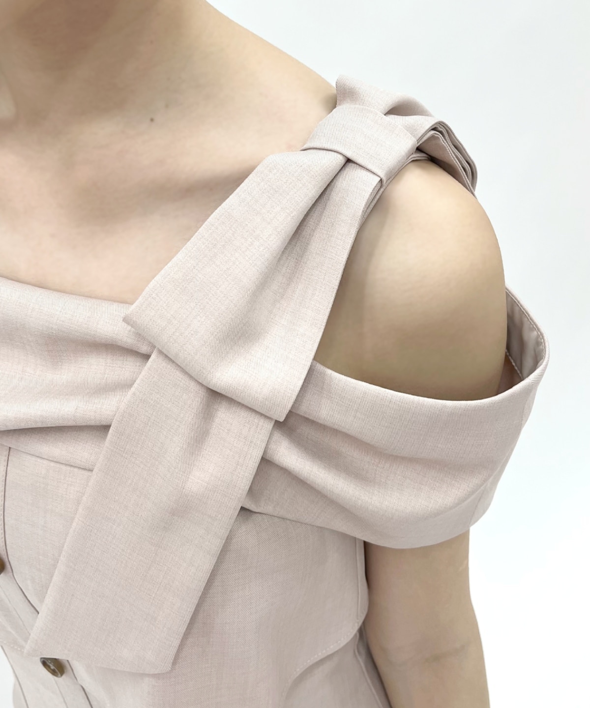 アシメリボンレイヤードワンピース