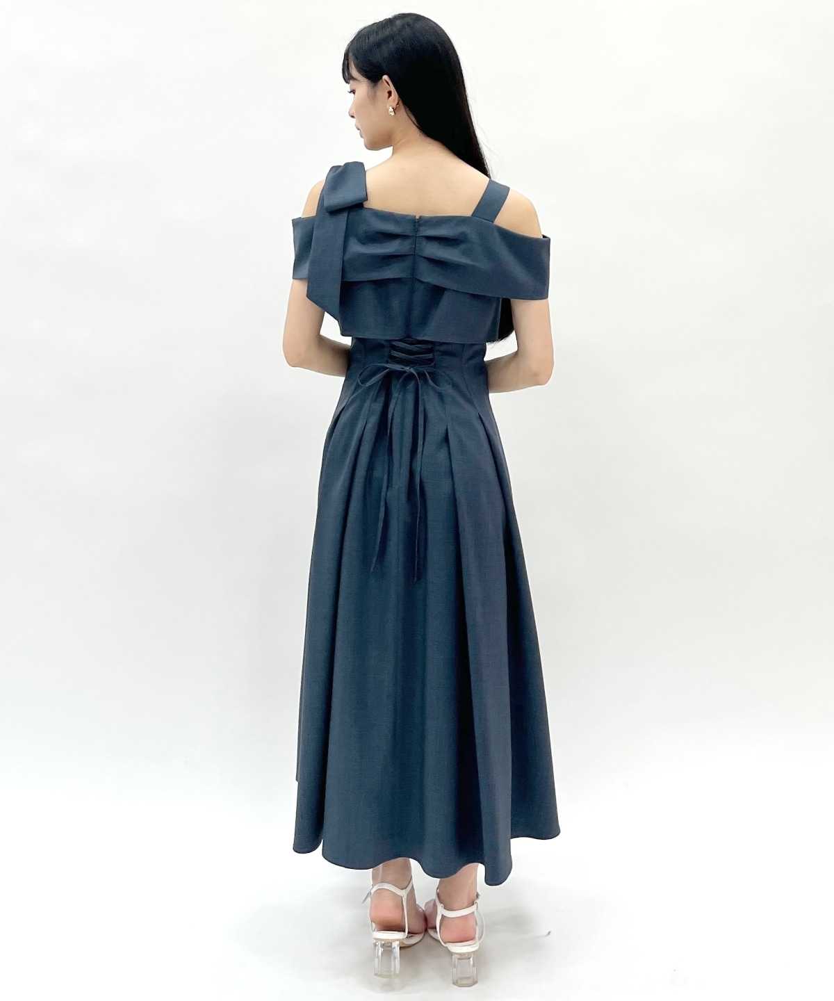 アシメリボンレイヤードワンピース