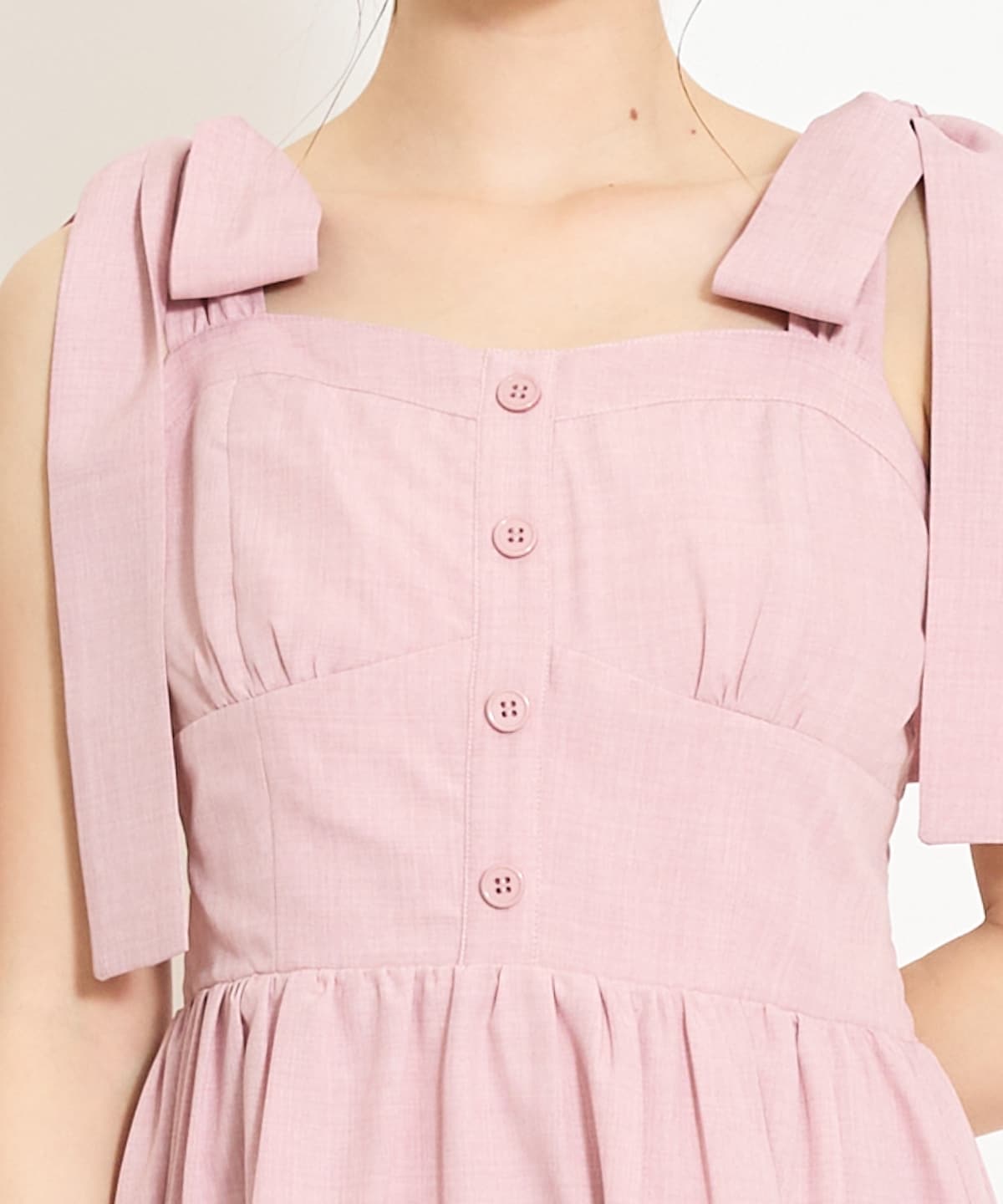 【4/24(fri)10時予約開始】リボンショルダーギャザーワンピース