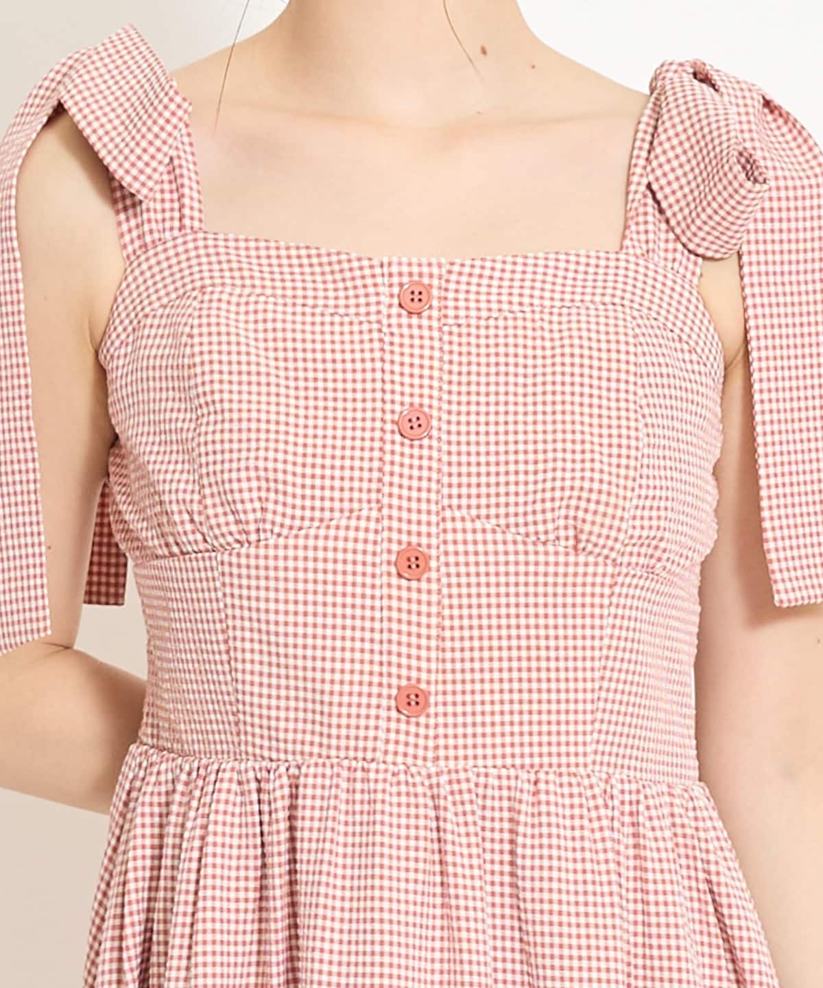 【4/24(fri)10時予約開始】リボンショルダーギャザーワンピース