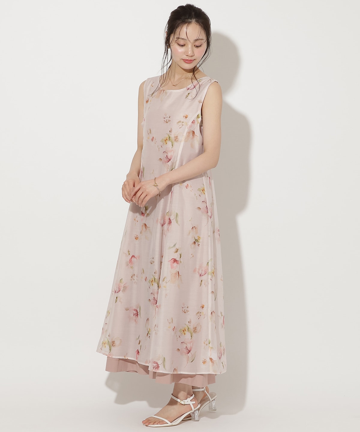 【6/11(thu)10時発売】ウォーターフラワープリントリバーシブルワンピース