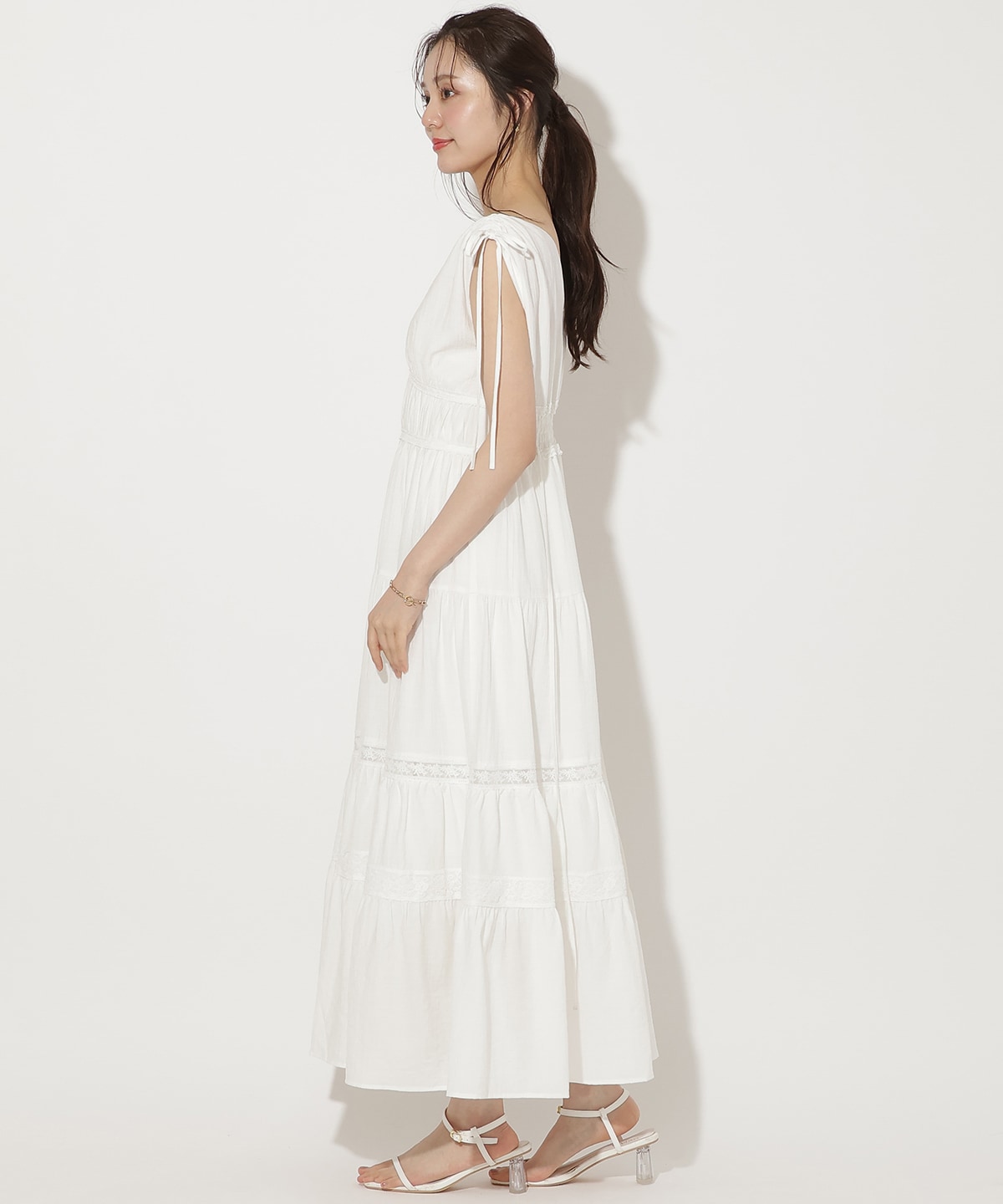 【6/11(thu)10時発売】ドロストショルダーティアードワンピース