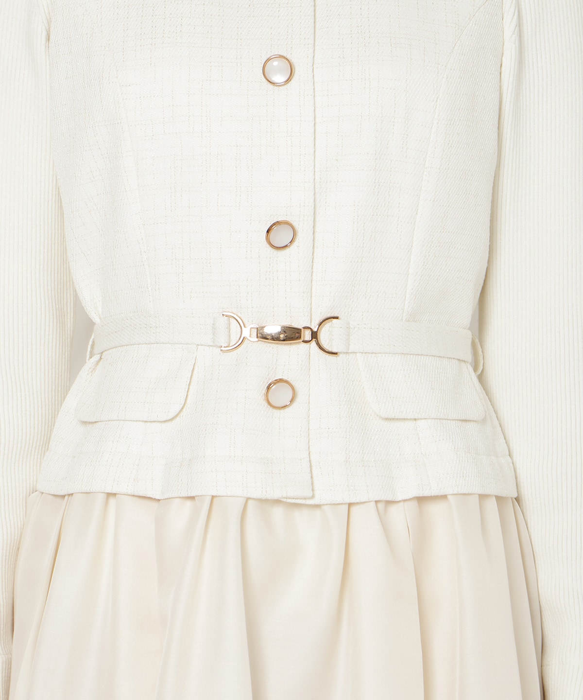 ツイードドッキングジレワンピース