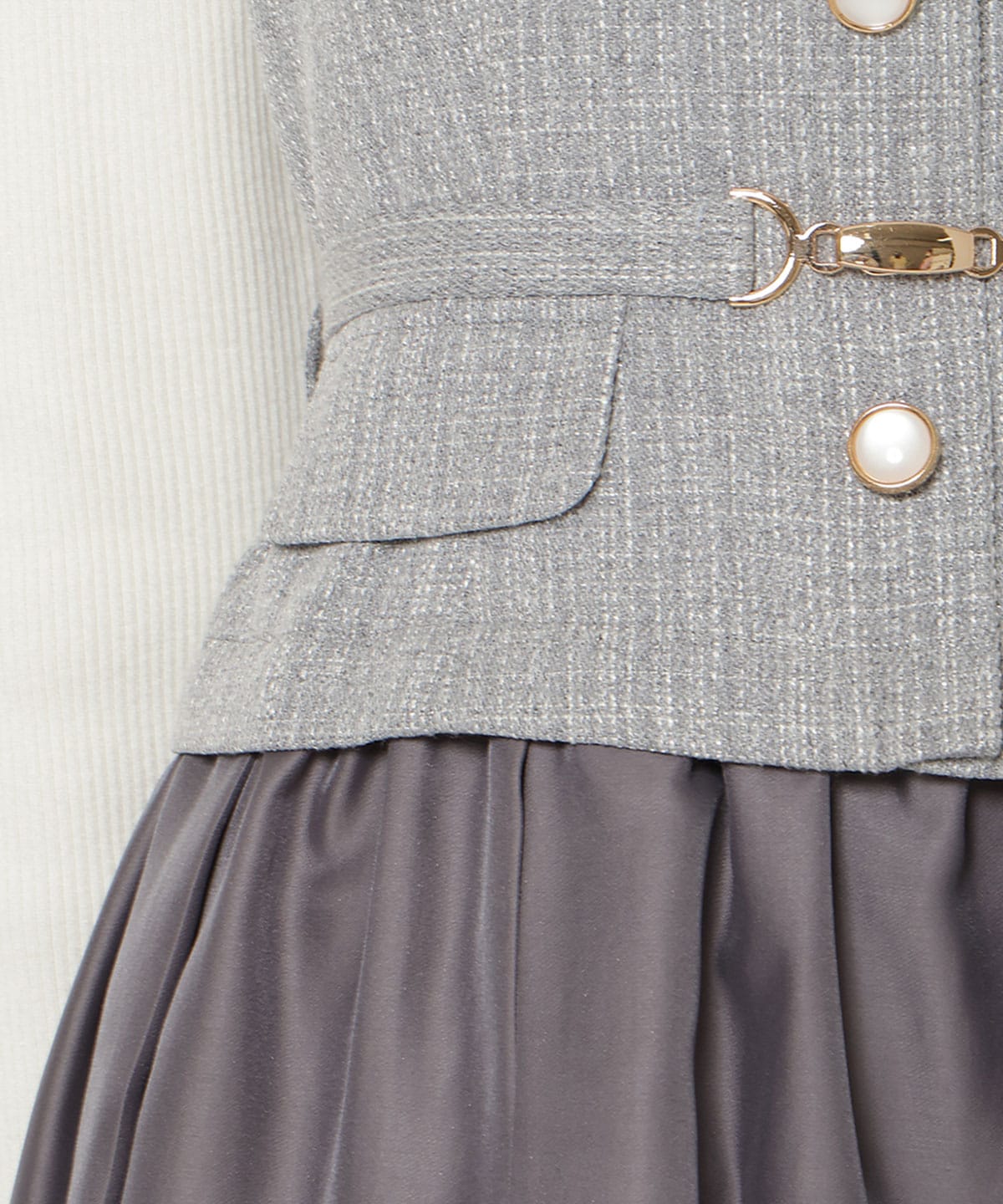ツイードドッキングジレワンピース