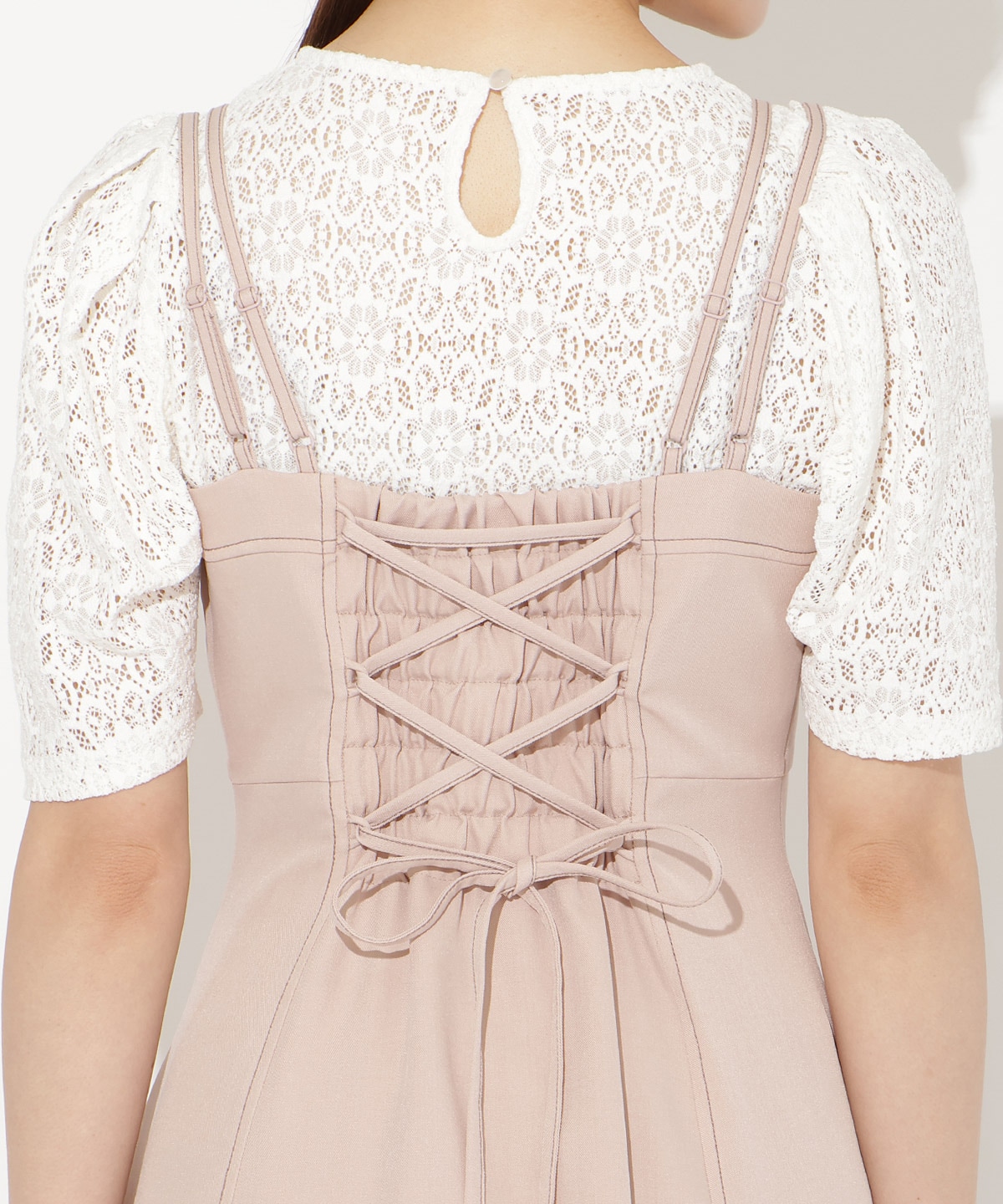 ステッチデザインフレアキャミワンピース