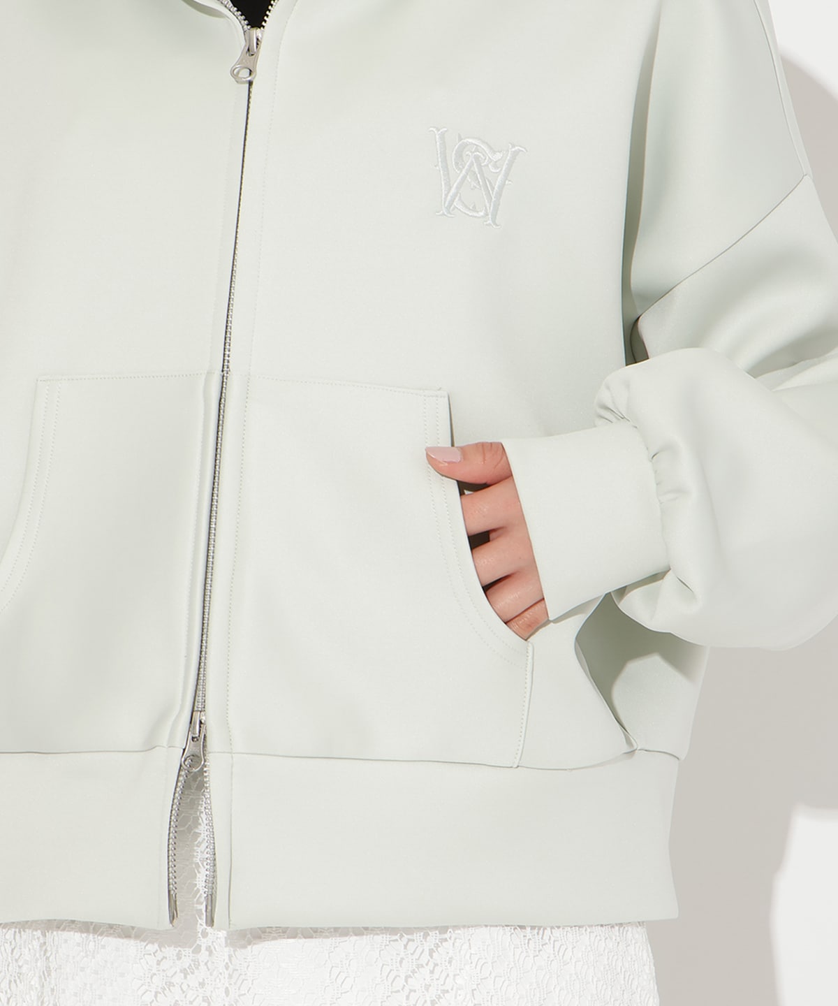 ダブルZIPオーバーサイズパーカー