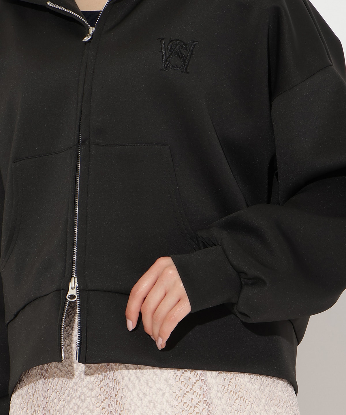 ダブルZIPオーバーサイズパーカー