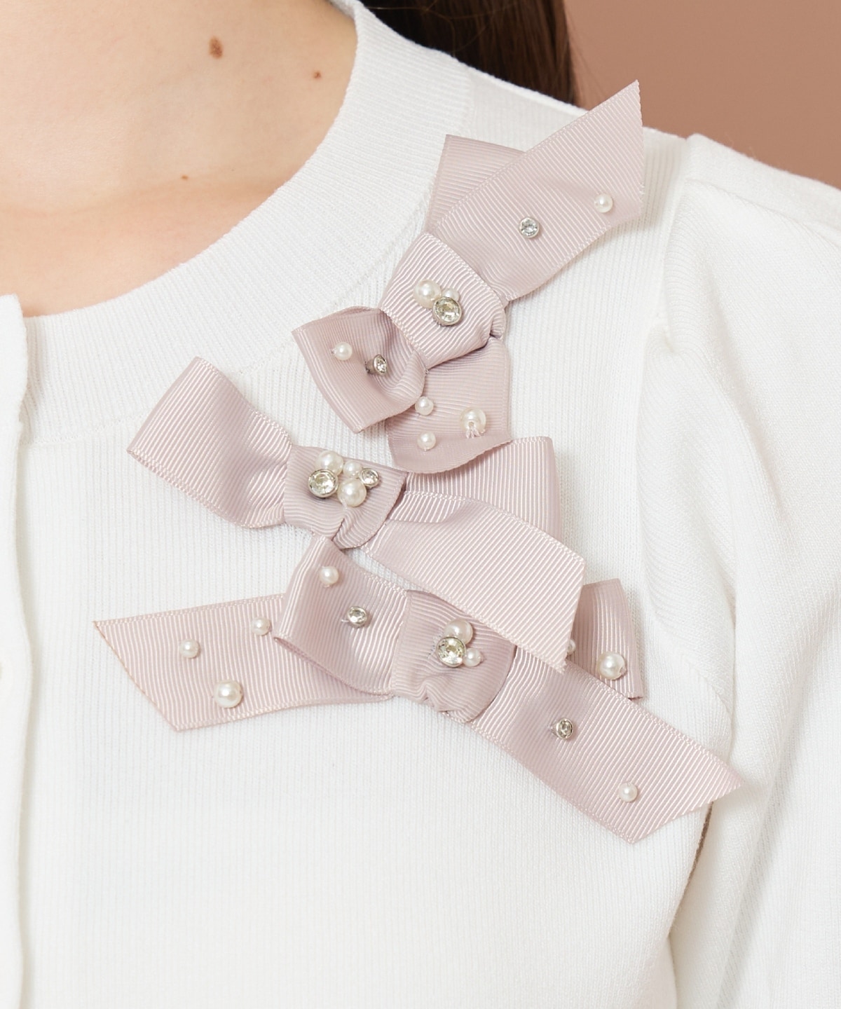 リボンデコレーションカーディガン