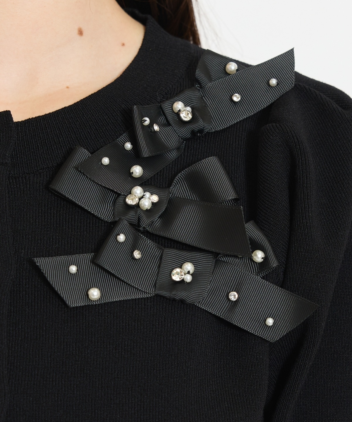 リボンデコレーションカーディガン