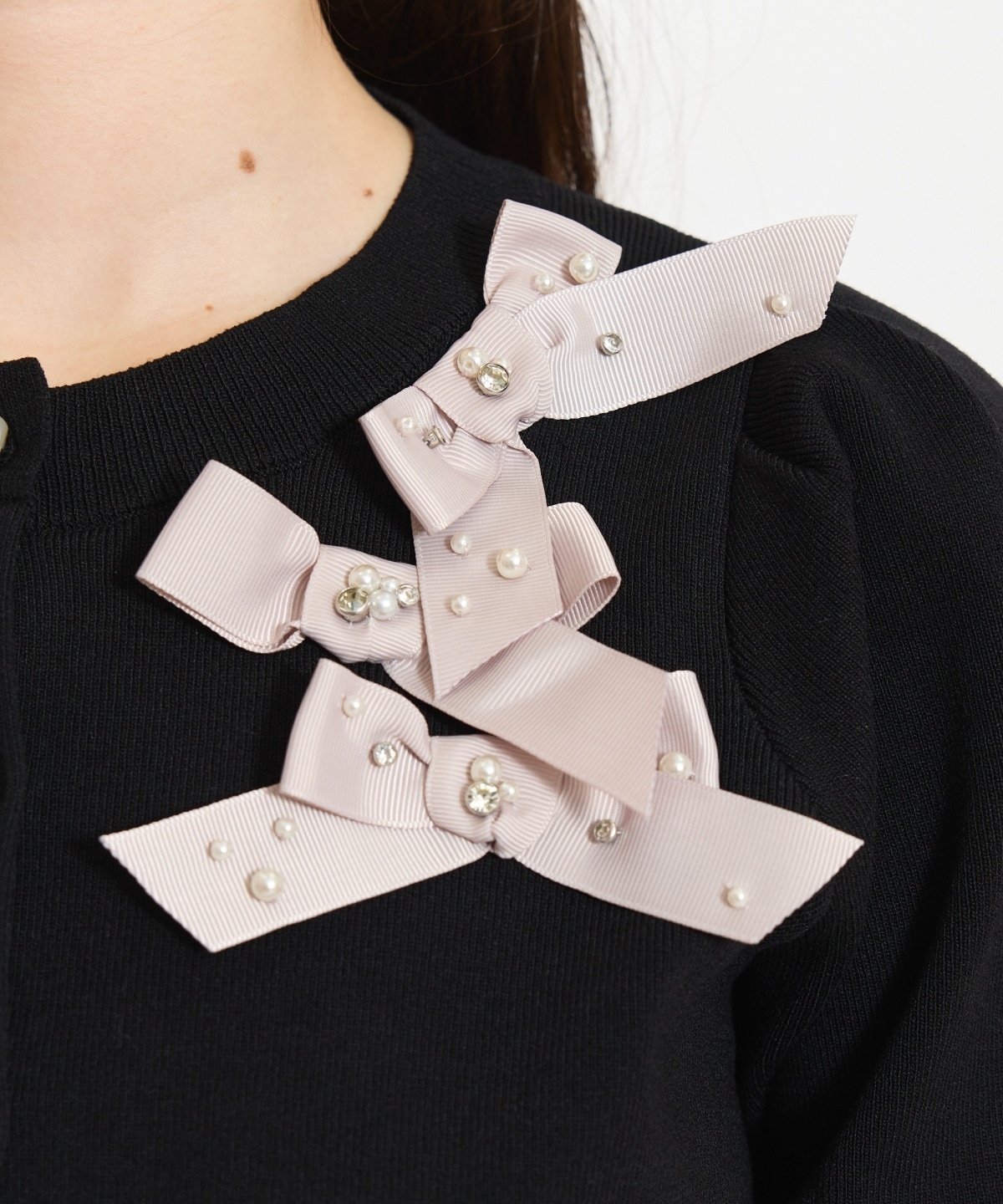 リボンデコレーションカーディガン