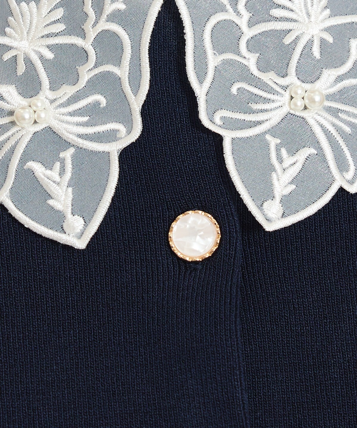 シアーレースカラーカーディガン