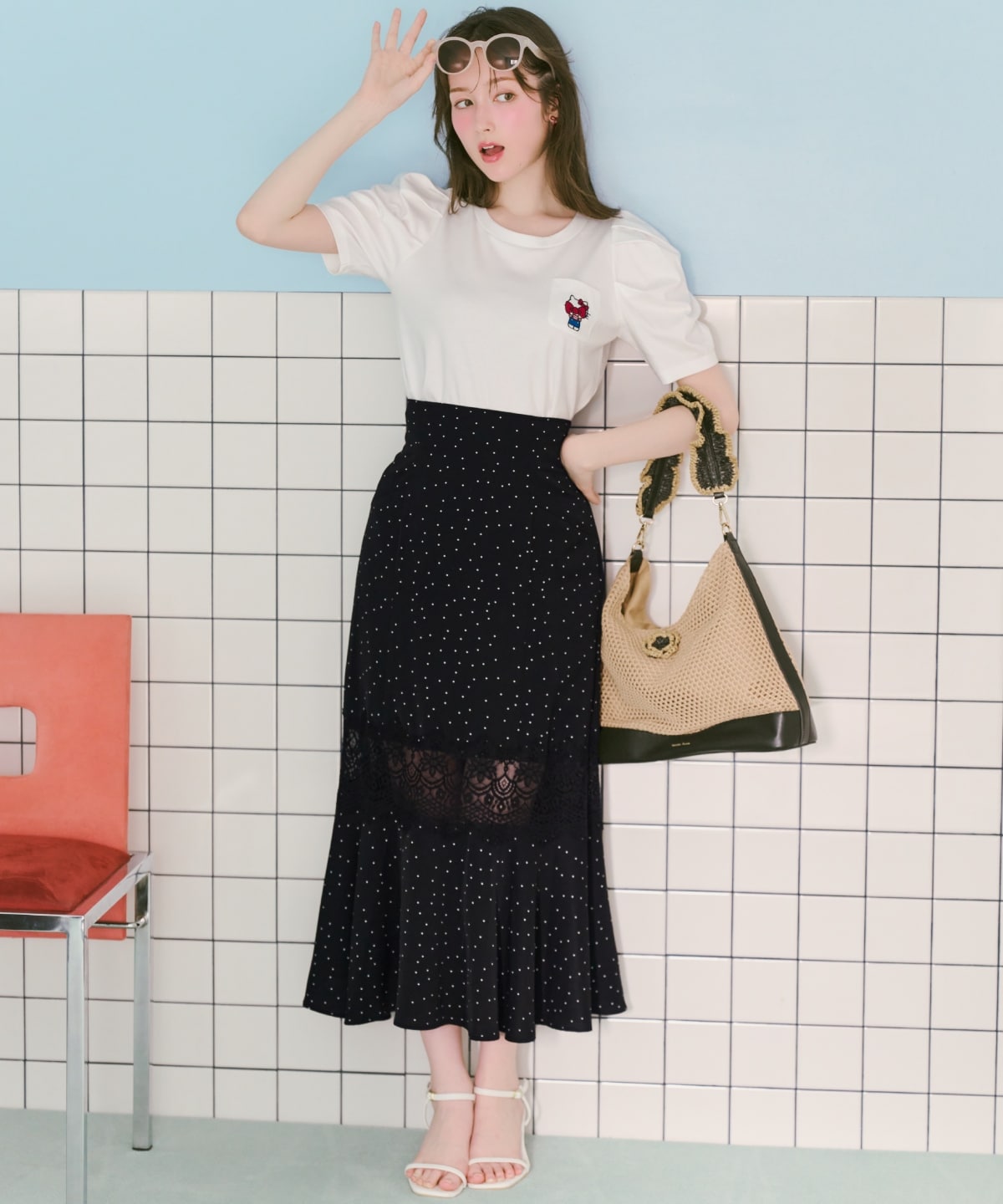 【7/16(thu)10時発売】WILLSELECTION×HELLO KITTY 刺繍カットトップス