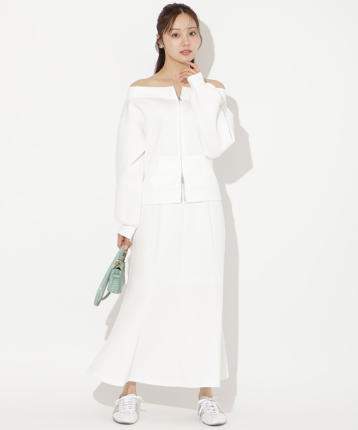 【3/12(thu)10時発売】ダブルZIPオフショルスウェットトップス