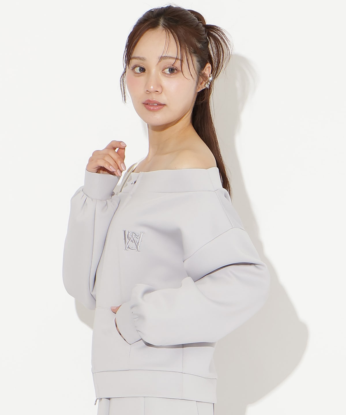 【3/12(thu)10時発売】ダブルZIPオフショルスウェットトップス