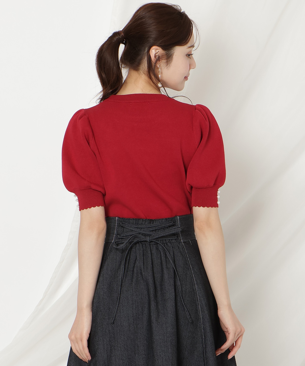 【2/27(fri)発売】リボンジャガードパフニット