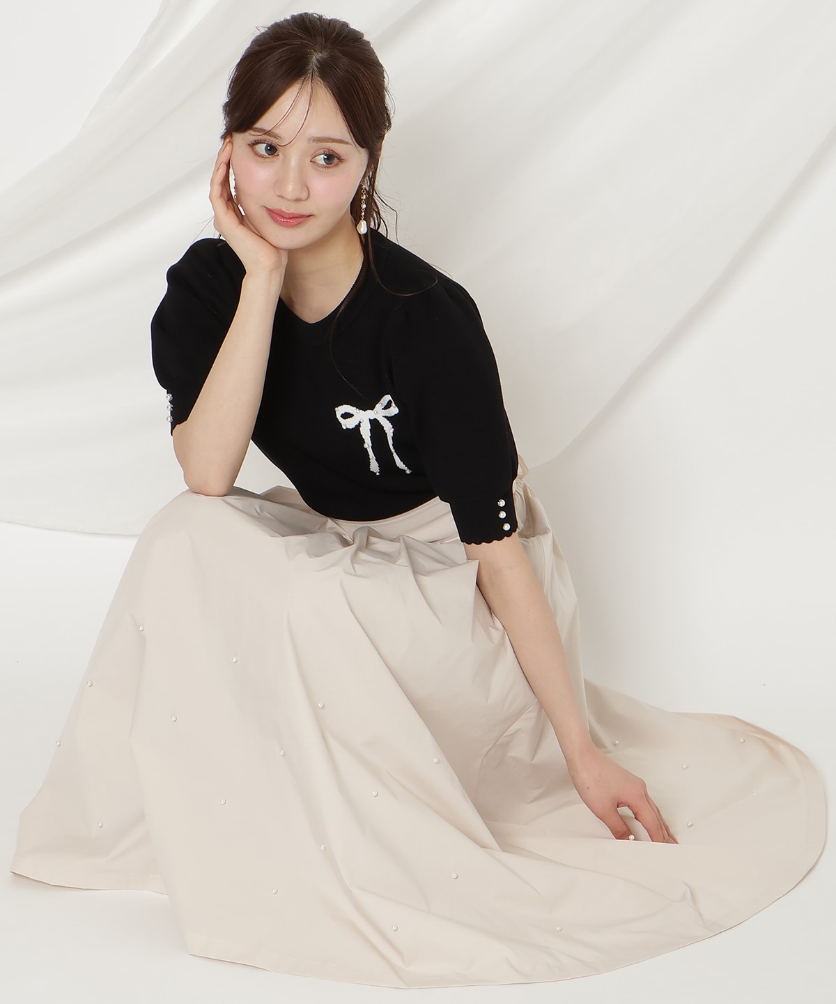 【2/27(fri)発売】リボンジャガードパフニット