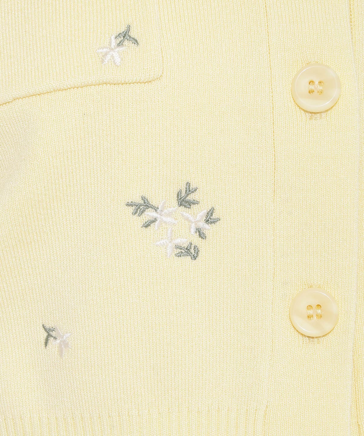 小花刺繍タックスリーブカーディガン