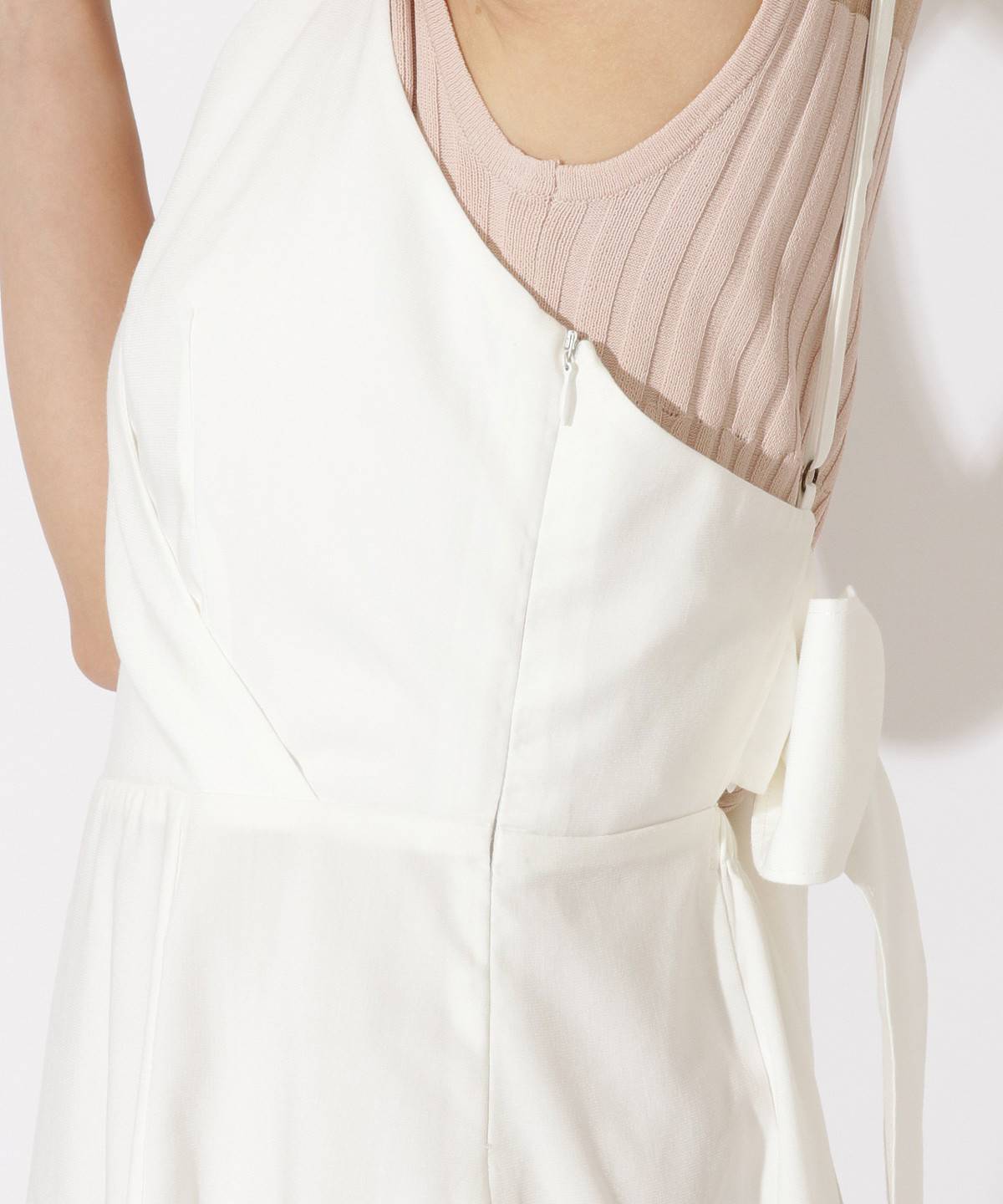 バックリボンキャミワンピース M 白 オフ白 And Couture 公式オンラインショップ バーンデストローズ