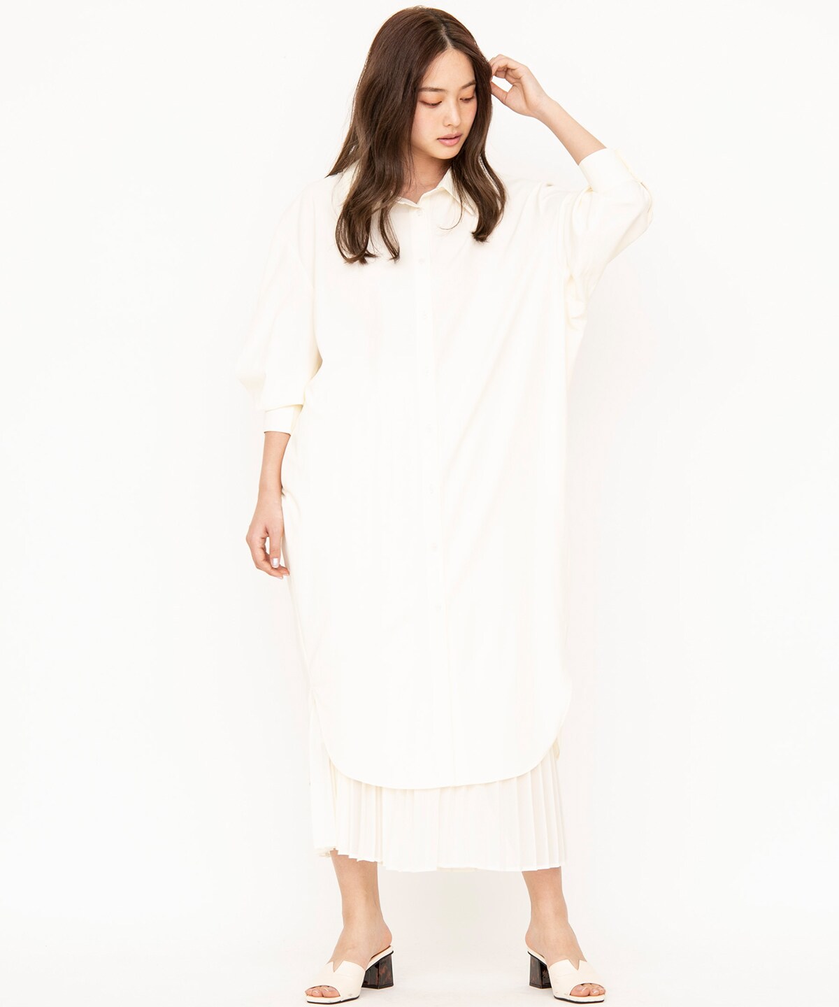 Set Up バックコンシャスブラウスワンピース プリーツスカート M 白 オフ白 And Couture 公式オンラインショップ バーンデストローズ