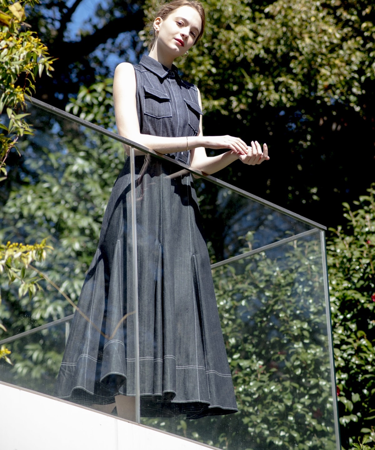 ノースリデニムシャツワンピース