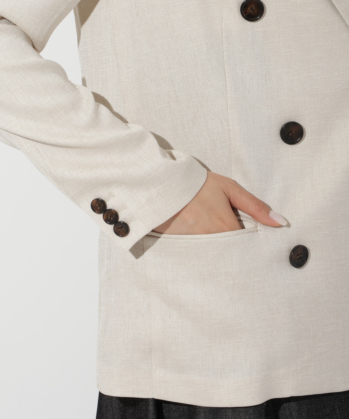 麻調テーラードジャケット