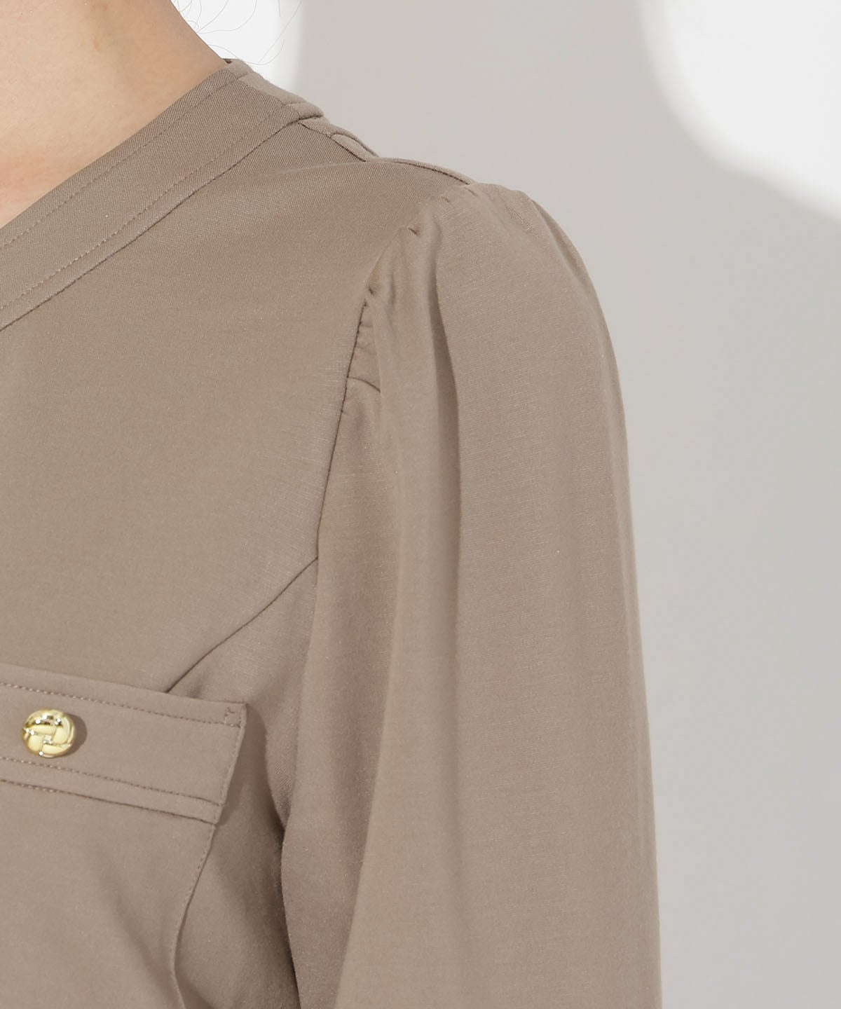 ポンチノーカラー長袖ジャケット