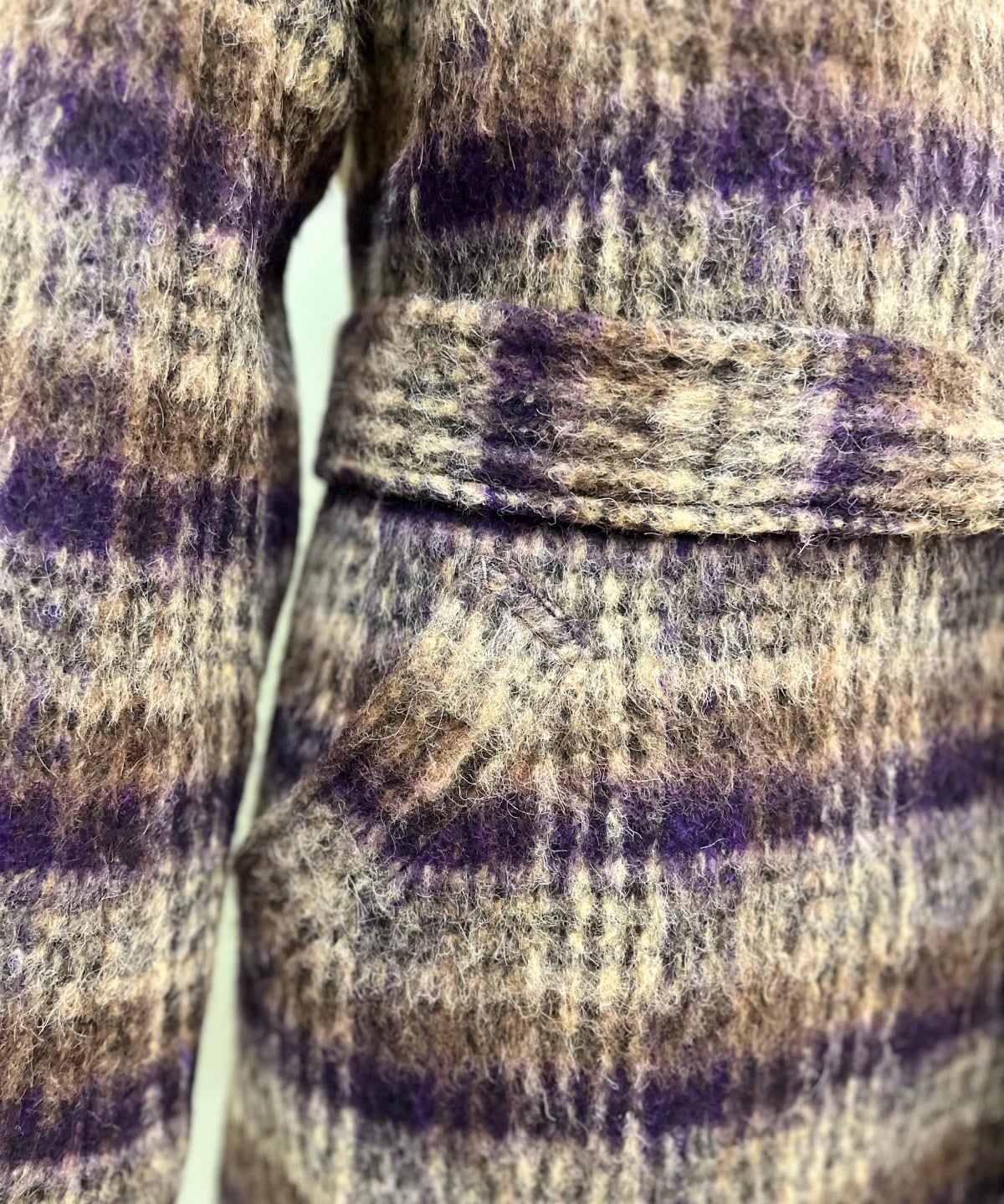 アルパカシャギーチェックロングコート