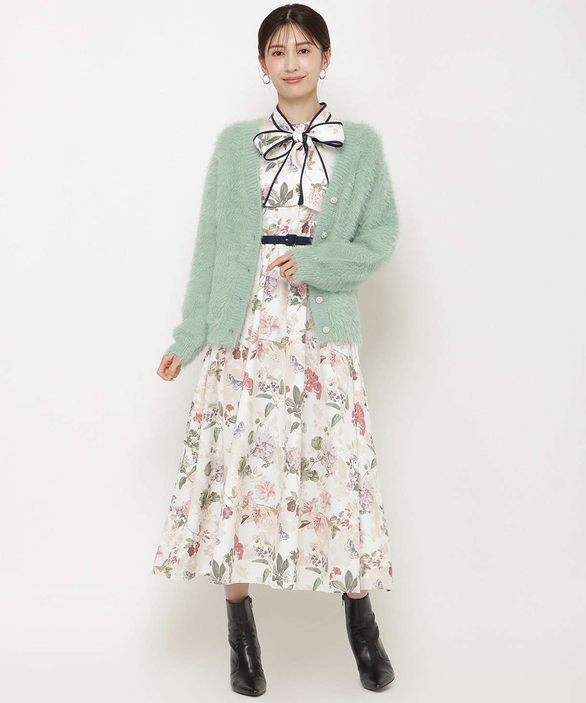 シャギーロングカーデ