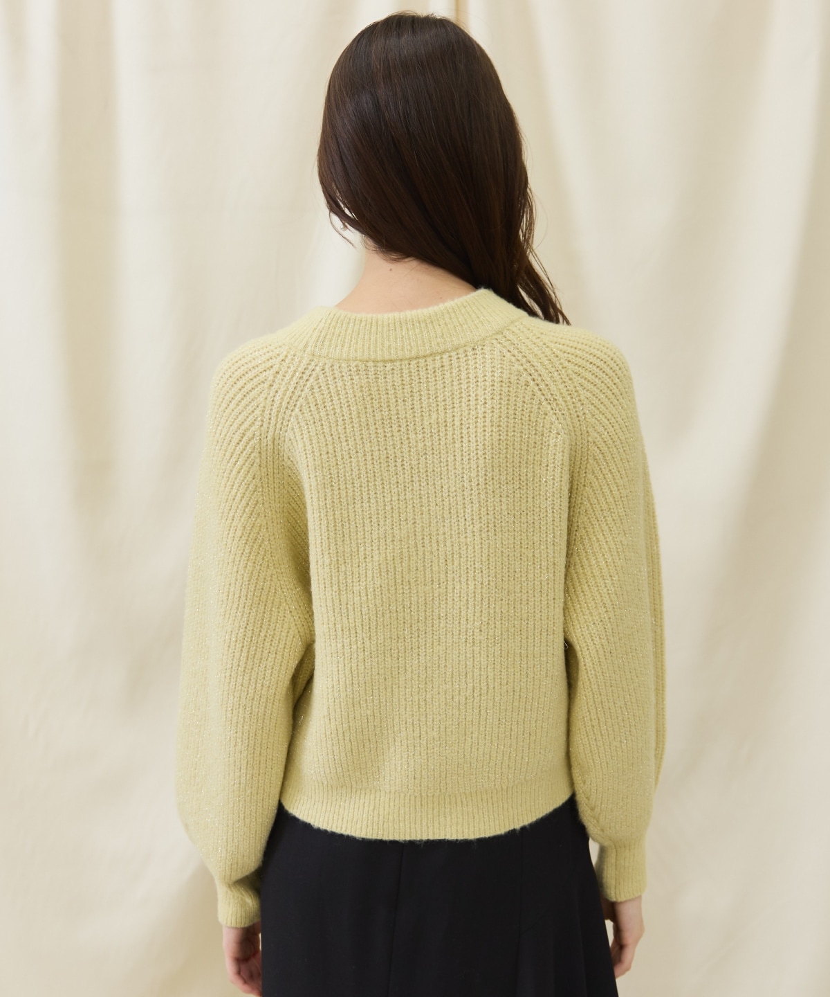 ラメケーブルクロップドプルオーバー