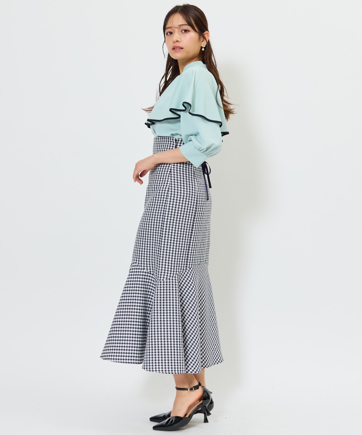 千鳥柄マーメイドスカート