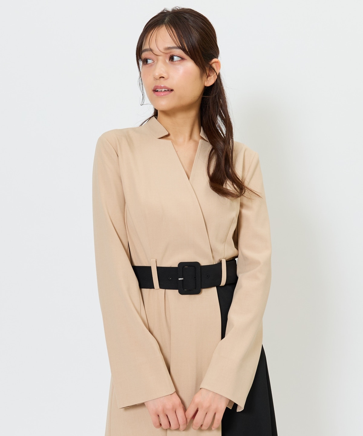 バイカラーカシュクールワンピース