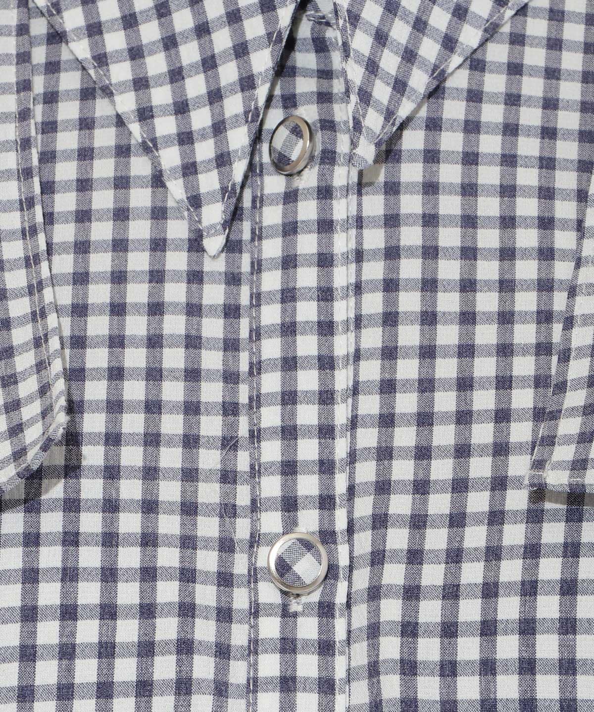 袖フリルチェックシャツワンピース