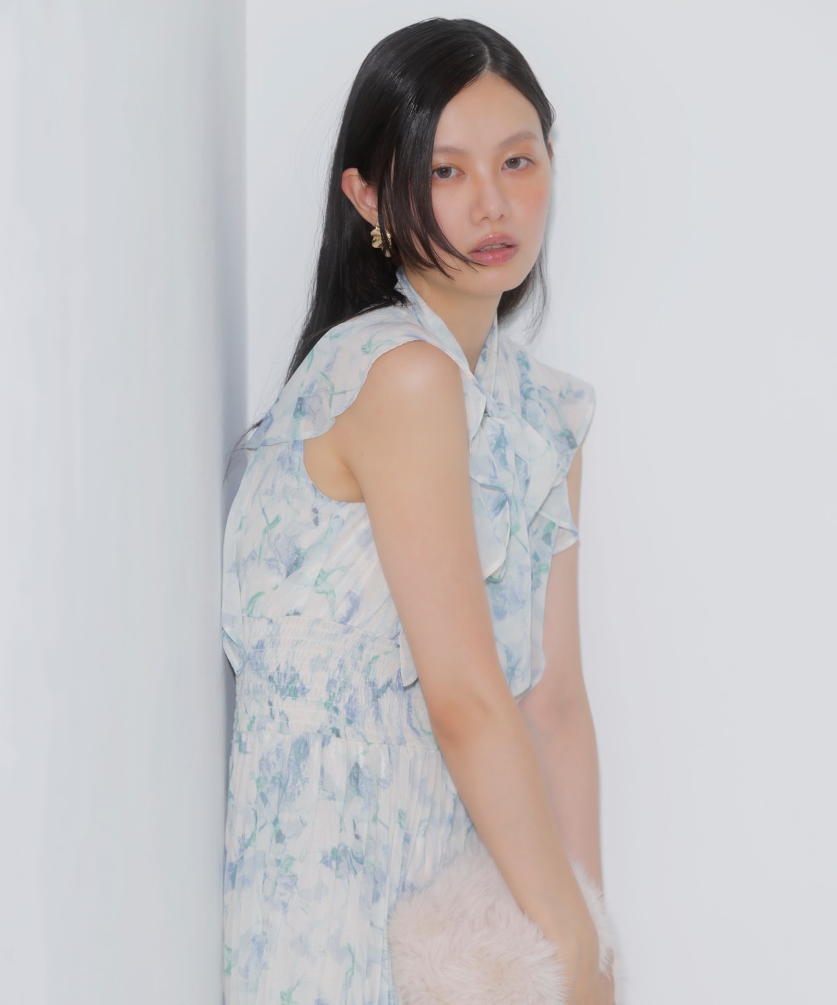 シフォンプリーツワンピース