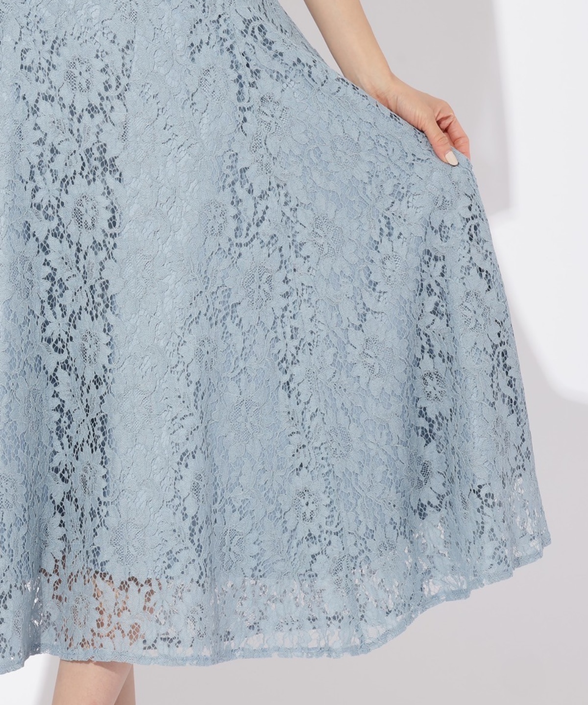 チュールブラウスレイヤーレースドレス