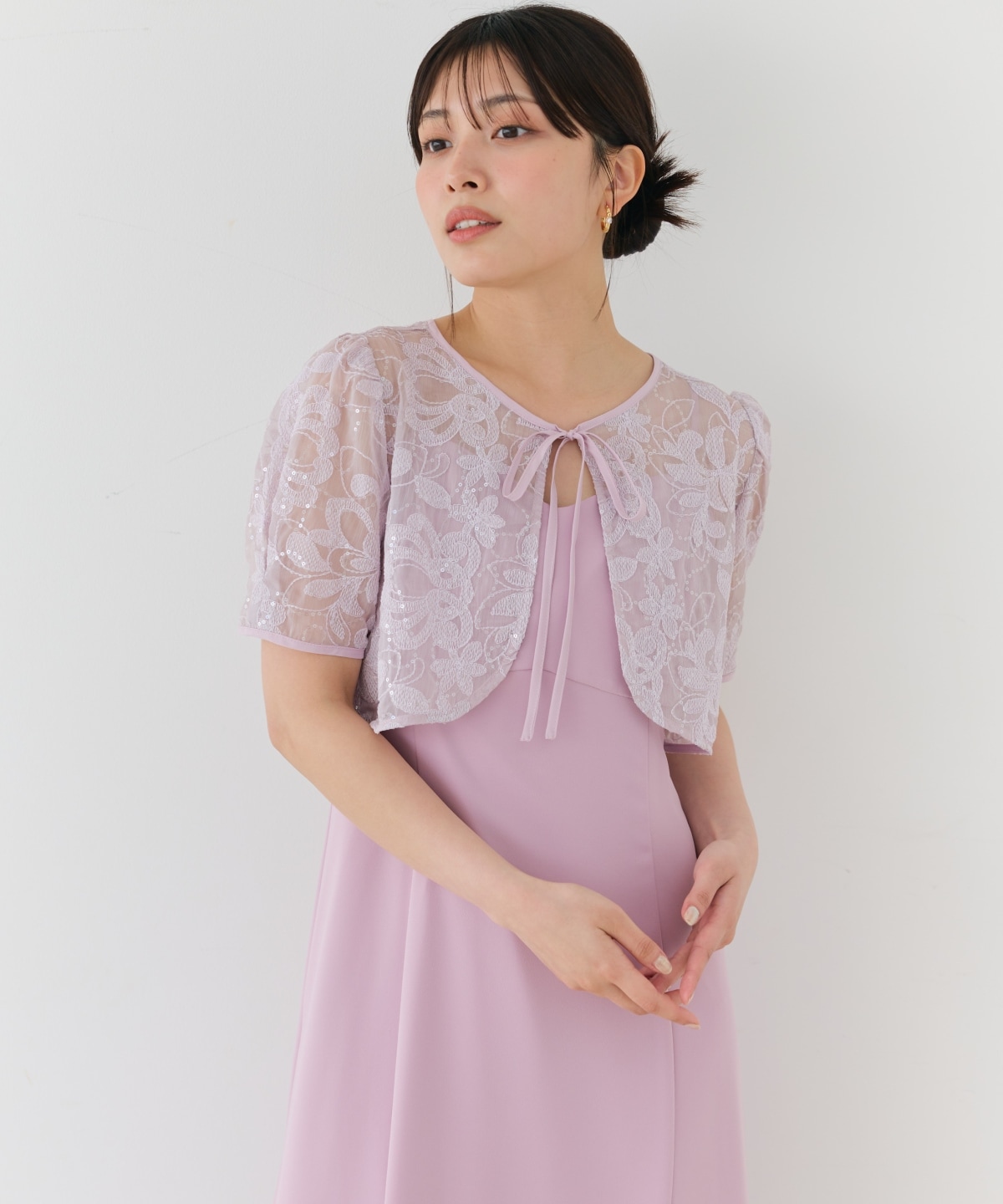 2WAYレースケープドレス