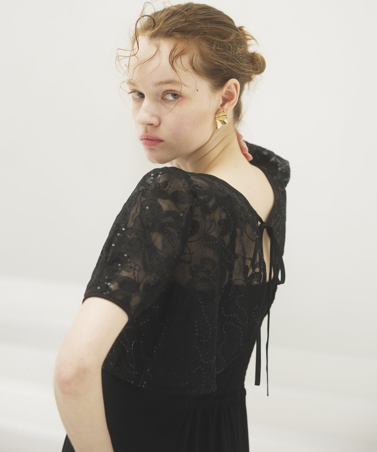 2WAYレースケープドレス