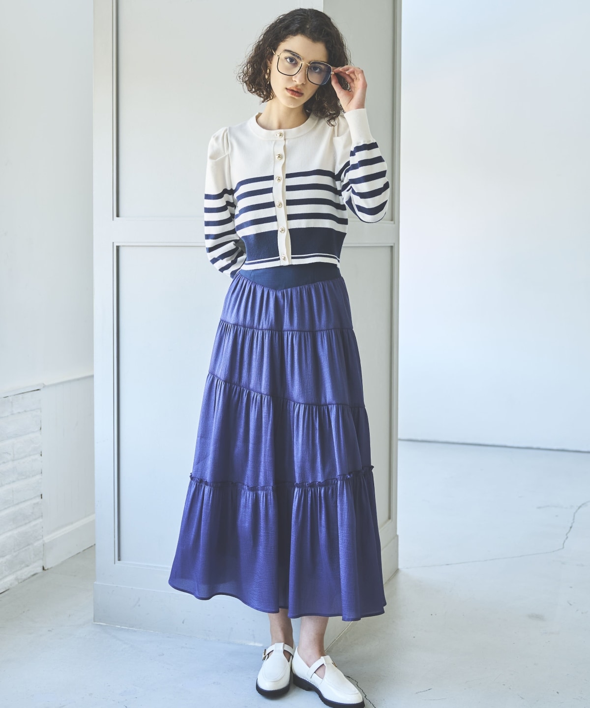 パワショルクルーネックカーディガン