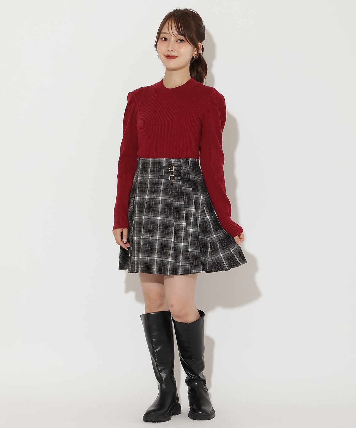 チェックミニスカート