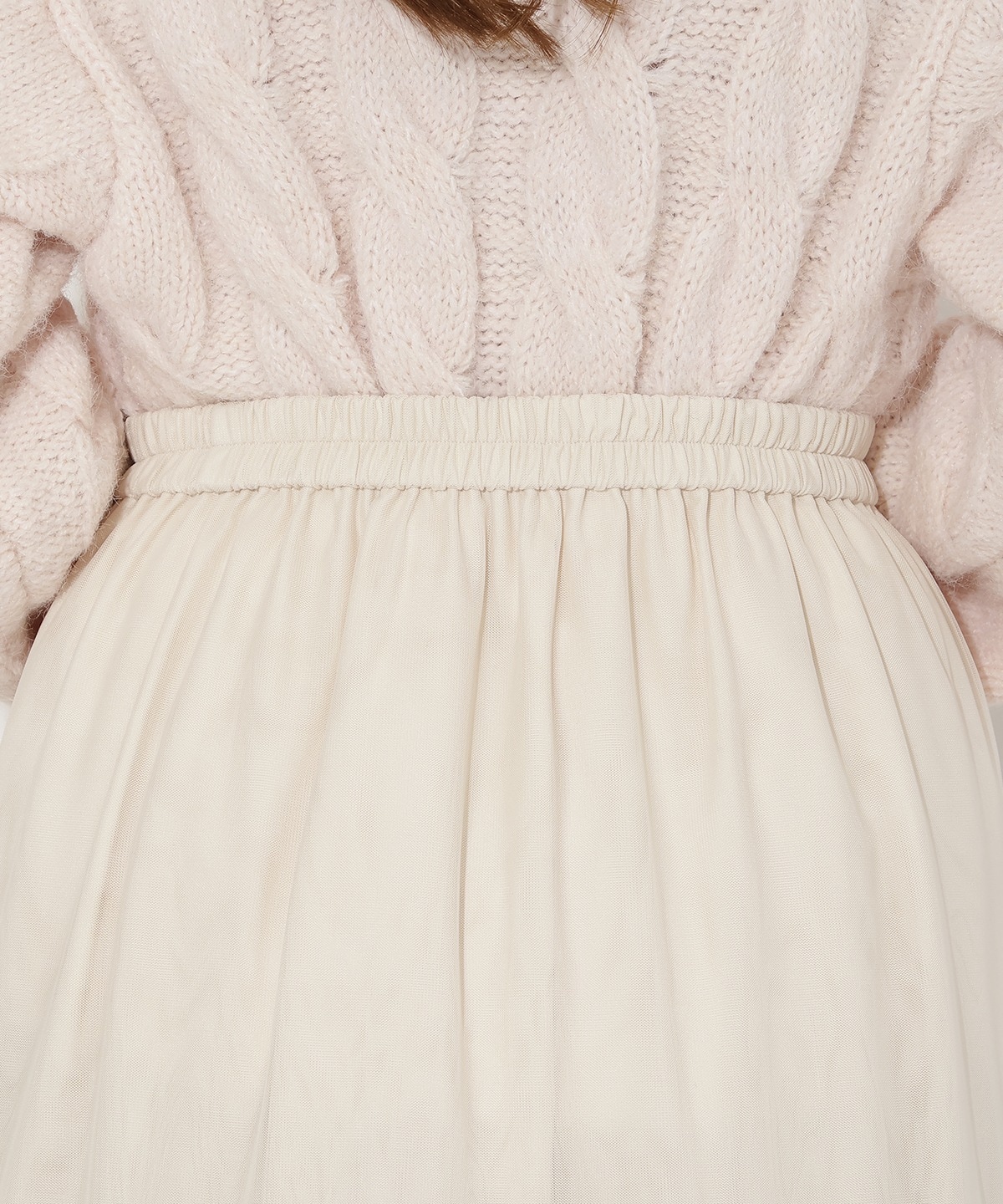 チュールティアードギャザースカート