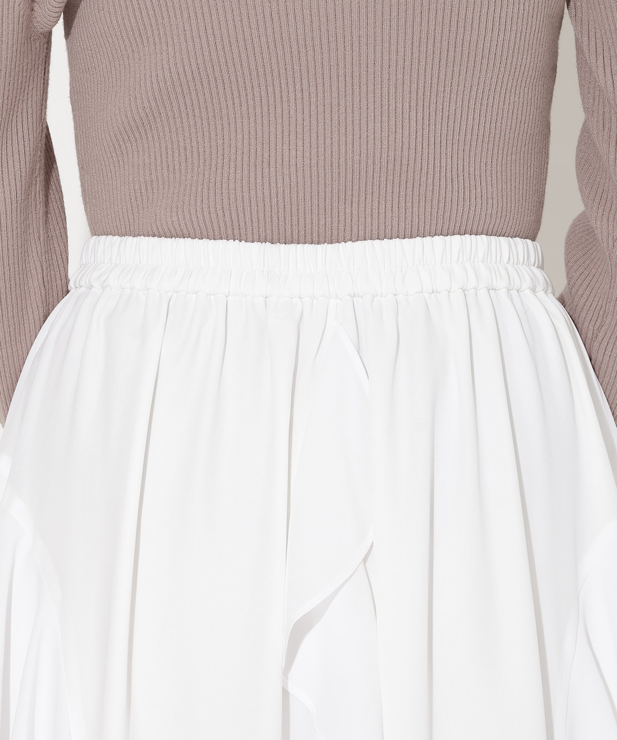 ラッフル切替フレアスカート