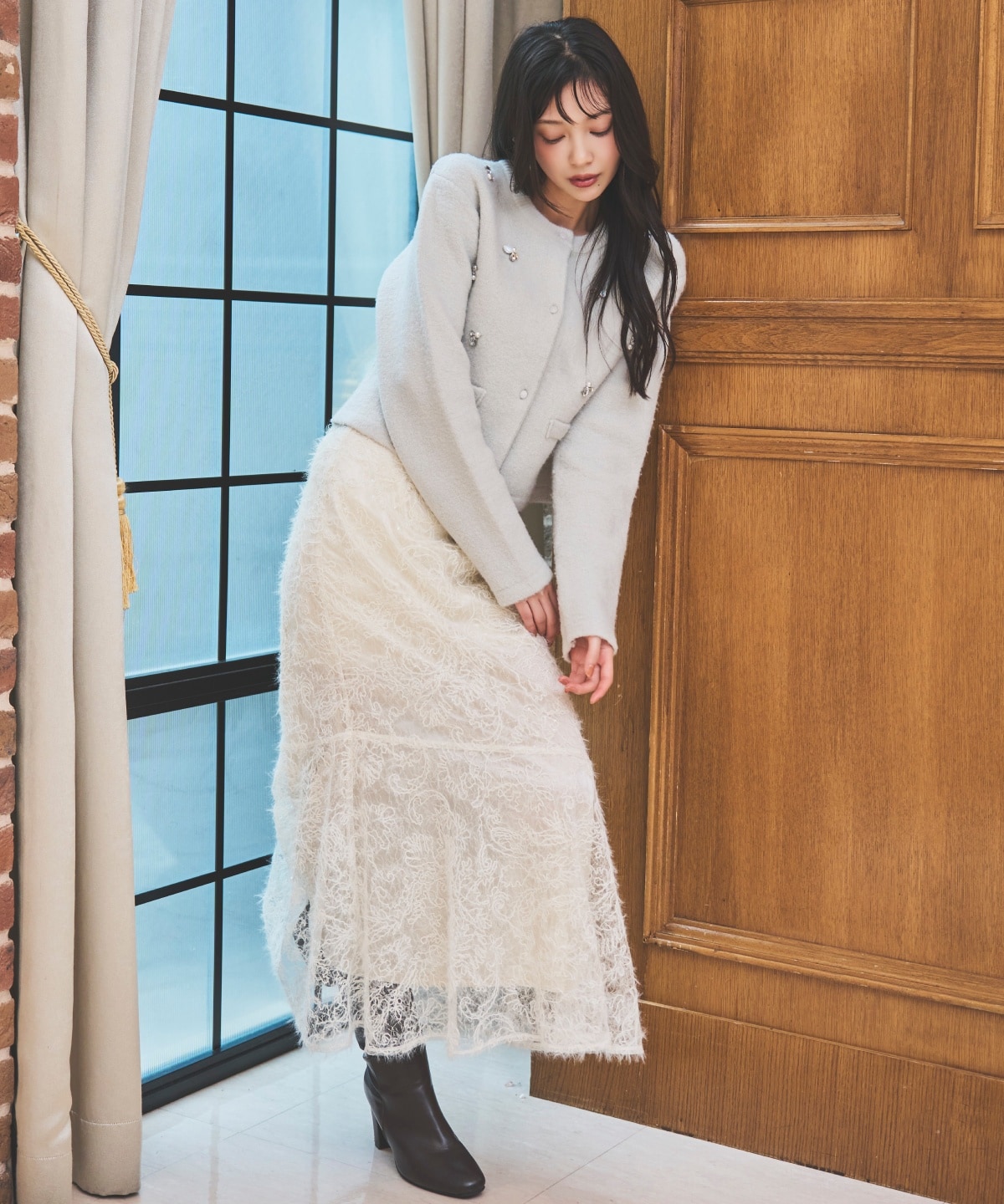 へアリーレースマーメイドスカート