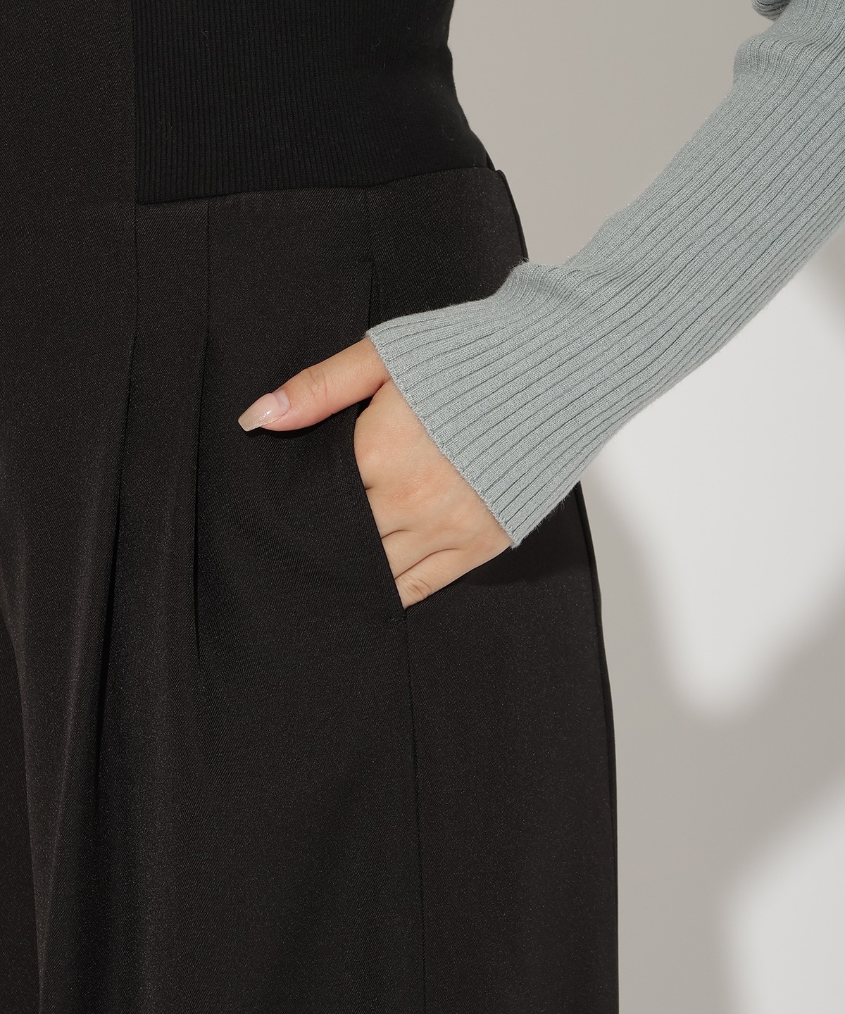 ウエストリブワイドパンツ