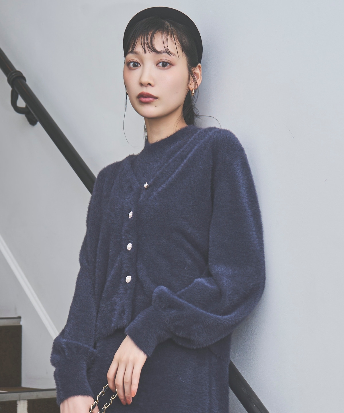 ラメフェザーニットアンサンブル